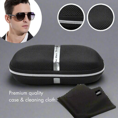 THE MEN THING Sunglasses 2148 - EBON OCTAGON - HD Polarised Sunglasses for Men - UV400 Protection, Stainless Steel Frame - Gradual Blue Grey