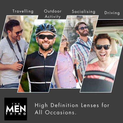 THE MEN THING Sunglasses 2150 TITAN EDGE -  Aviator Style - HD Polarised Sunglasses for Men - UV400 Protection, Stainless Steel Frame