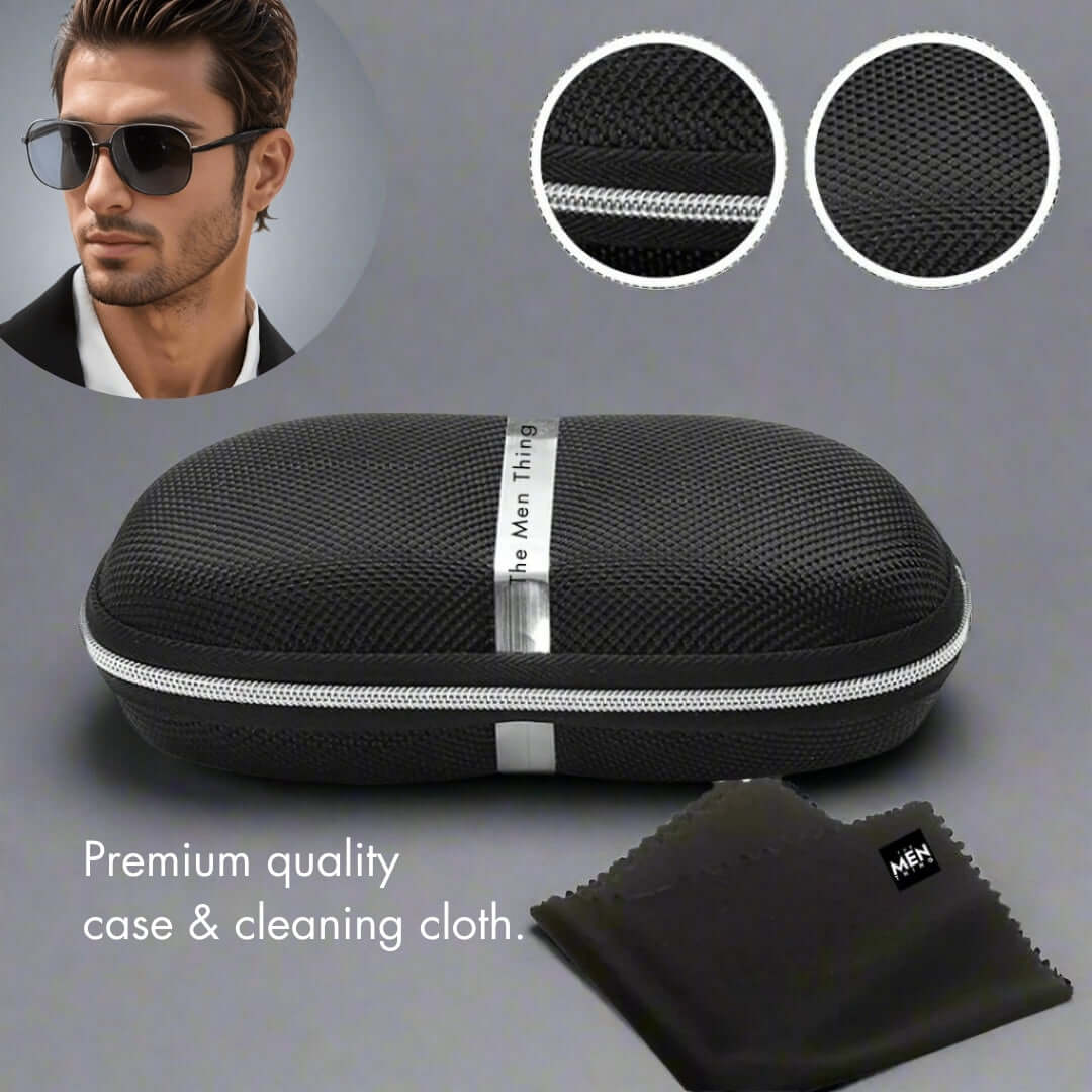 THE MEN THING Sunglasses 2150 TITAN EDGE -  Aviator Style - HD Polarised Sunglasses for Men - UV400 Protection, Stainless Steel Frame