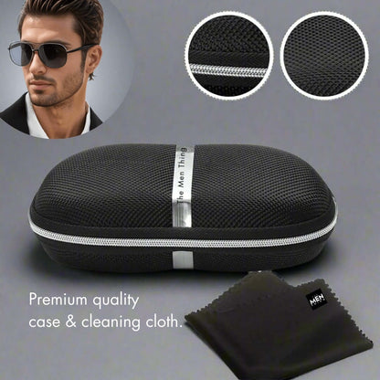 THE MEN THING Sunglasses 2150 TITAN EDGE -  Aviator Style - HD Polarised Sunglasses for Men - UV400 Protection, Stainless Steel Frame