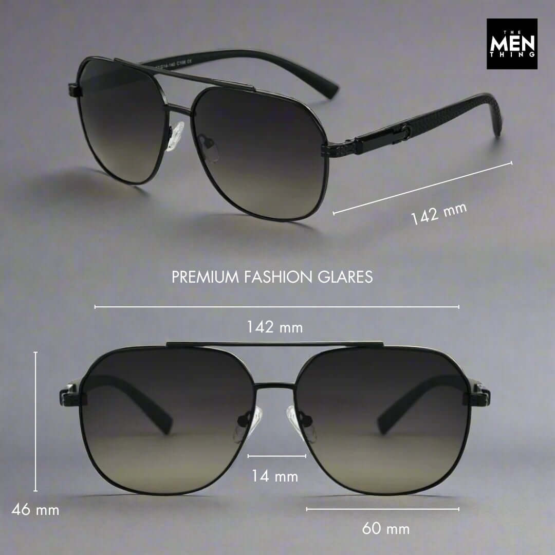 THE MEN THING Sunglasses 2150 TITAN EDGE -  Aviator Style - HD Polarised Sunglasses for Men - UV400 Protection, Stainless Steel Frame