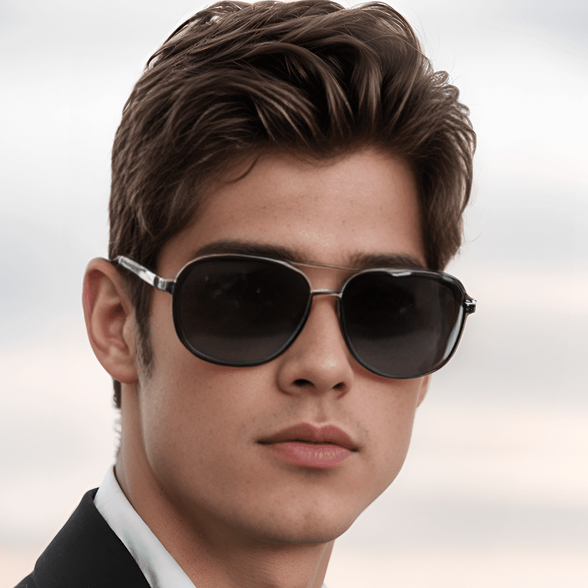 THE MEN THING Sunglasses 2150 TITAN EDGE -  Aviator Style - HD Polarised Sunglasses for Men - UV400 Protection, Stainless Steel Frame
