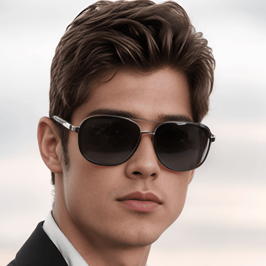 THE MEN THING Sunglasses 2150 TITAN EDGE -  Aviator Style - HD Polarised Sunglasses for Men - UV400 Protection, Stainless Steel Frame