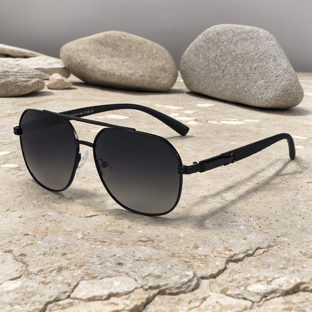 THE MEN THING Sunglasses 2150 TITAN EDGE -  Aviator Style - HD Polarised Sunglasses for Men - UV400 Protection, Stainless Steel Frame