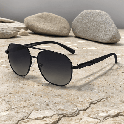 THE MEN THING Sunglasses 2150 TITAN EDGE -  Aviator Style - HD Polarised Sunglasses for Men - UV400 Protection, Stainless Steel Frame