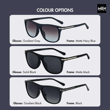 THE MEN THING Sunglasses 2161 METRO CLASSIC -  Wayfarer Style - HD Polarised Sunglasses for Men - UV400 Protection, Stainless Steel Frame