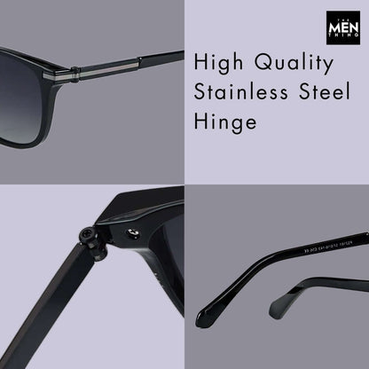 THE MEN THING Sunglasses 2161 METRO CLASSIC -  Wayfarer Style - HD Polarised Sunglasses for Men - UV400 Protection, Stainless Steel Frame