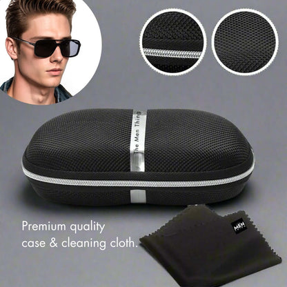 THE MEN THING Sunglasses 2169 URBAN ECLIPSE -  Oversized Square - HD Polarised Sunglasses for Men - UV400 Protection, Stainless Steel Frame