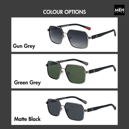THE MEN THING Sunglasses 2172 HEX EDGE -  Geomatric Style - HD Polarised Sunglasses for Men - UV400 Protection, Stainless Steel Frame