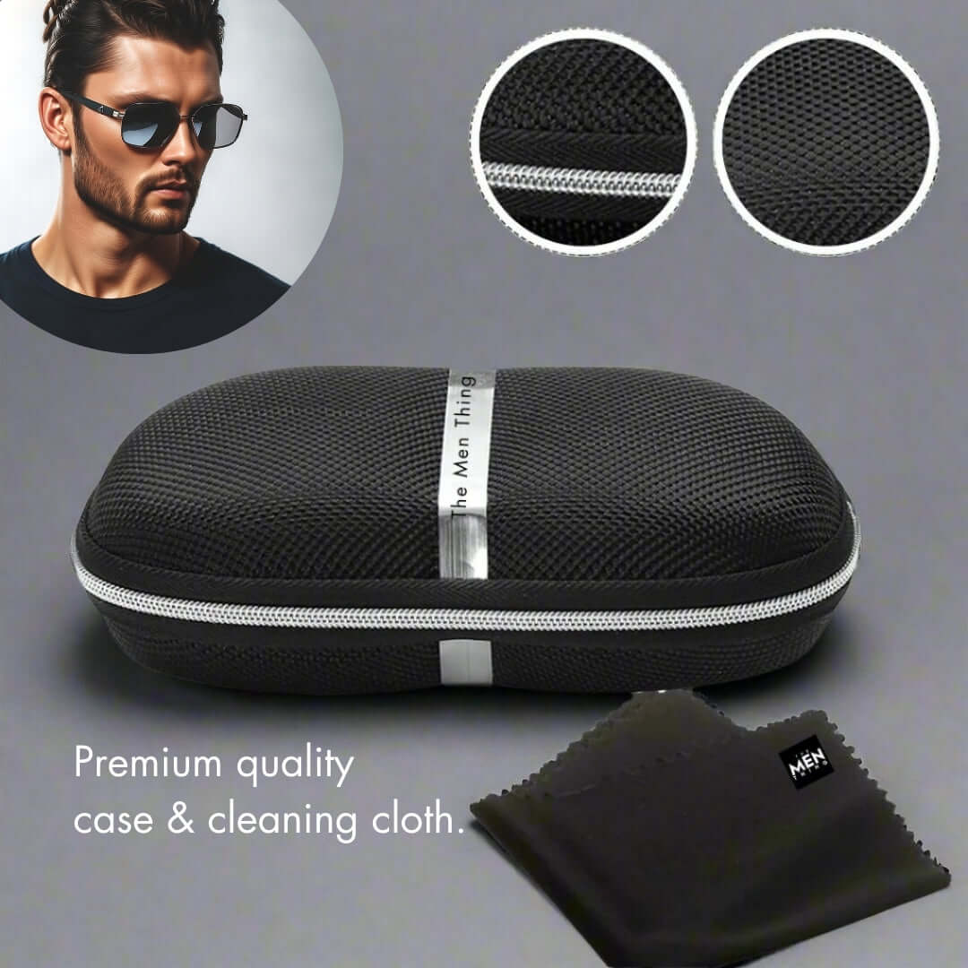 THE MEN THING Sunglasses 2172 HEX EDGE -  Geomatric Style - HD Polarised Sunglasses for Men - UV400 Protection, Stainless Steel Frame