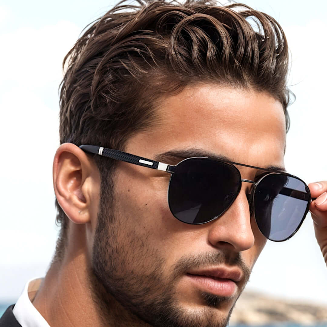 THE MEN THING Sunglasses 2173 STEALTH PILOT  -  Aviator Style - HD Polarised Sunglasses for Men - UV400 Protection, Stainless Steel Frame