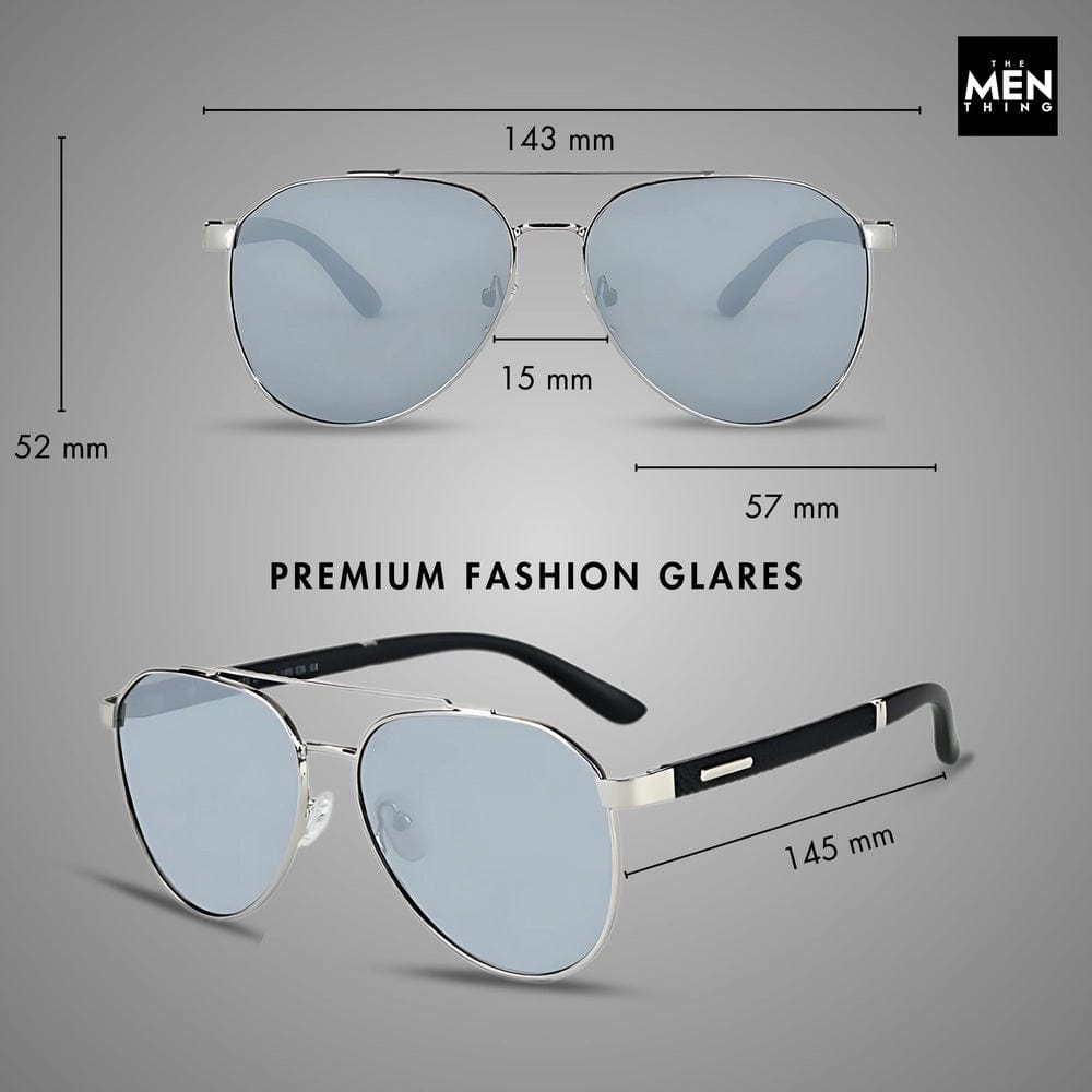 THE MEN THING Sunglasses 2173 STEALTH PILOT  -  Aviator Style - HD Polarised Sunglasses for Men - UV400 Protection, Stainless Steel Frame