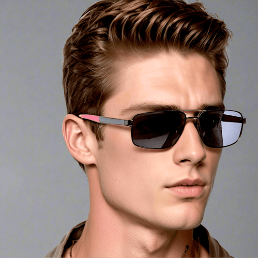 THE MEN THING Sunglasses 2174 ECLIPSE EDGE -   Square Aviator Style - HD Polarised Sunglasses for Men - UV400 Protection, Stainless Steel Frame