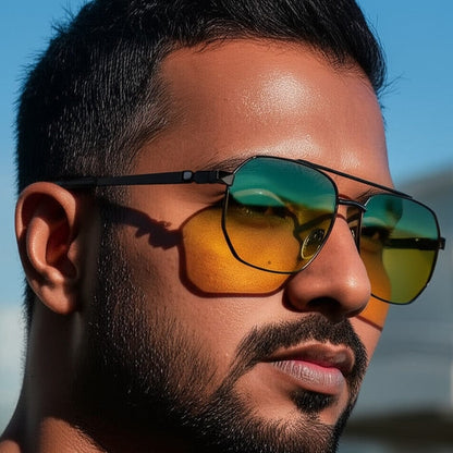 THE MEN THING Sunglasses 2188 FROST SPECTRA HD Polarized Sunglasses for Men - UV400 Protection, Stainless Steel Frame