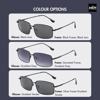 THE MEN THING Sunglasses 3295 - OBLIVION EDGE- HD Polarised Sunglasses for Men - UV400 Protection, Stainless Steel Frame - Black Lens