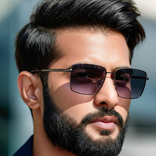 THE MEN THING Sunglasses 3295 - OBLIVION EDGE- HD Polarised Sunglasses for Men - UV400 Protection, Stainless Steel Frame - Gradient Grey