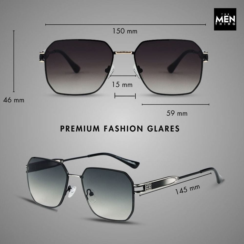 THE MEN THING Sunglasses 33155 - GRAPHITE LUXE - HD Polarised Sunglasses for Men - UV400 Protection, Stainless Steel Frame