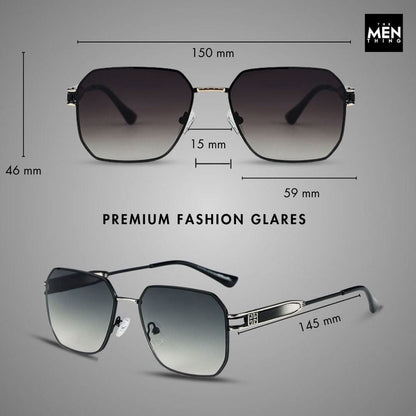 THE MEN THING Sunglasses 33155 - GRAPHITE LUXE - HD Polarised Sunglasses for Men - UV400 Protection, Stainless Steel Frame