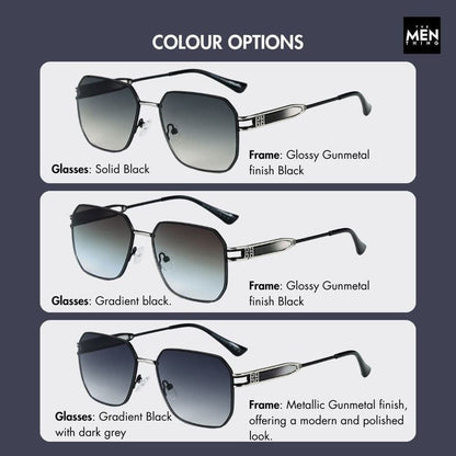 THE MEN THING Sunglasses 33155 - GRAPHITE LUXE - HD Polarised Sunglasses for Men - UV400 Protection, Stainless Steel Frame