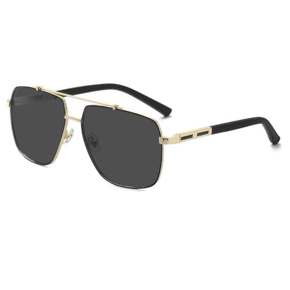 THE MEN THING Sunglasses Black Lense 2109 SHADOW LUXE -  Double Bridge Aviator Style - HD Polarised Sunglasses for Men - UV400 Protection, Stainless Steel Frame