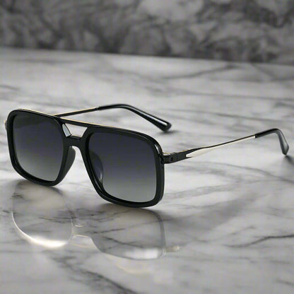 THE MEN THING Sunglasses Gradient Dark Grey 2169 URBAN ECLIPSE -  Oversized Square - HD Polarised Sunglasses for Men - UV400 Protection, Stainless Steel Frame