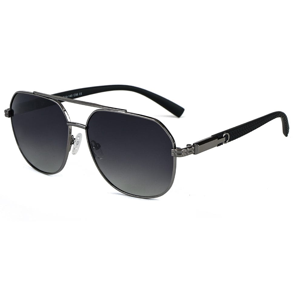 THE MEN THING Sunglasses Gradient Grey 2150 TITAN EDGE -  Aviator Style - HD Polarised Sunglasses for Men - UV400 Protection, Stainless Steel Frame