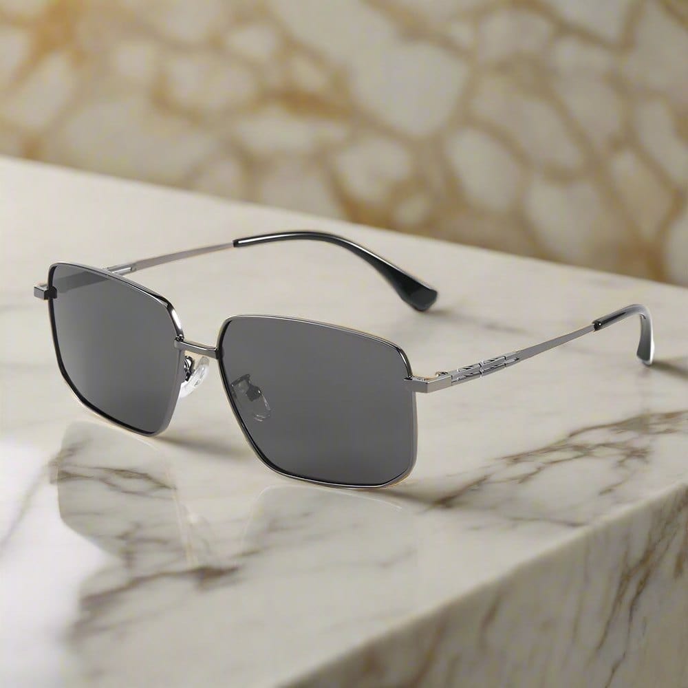 THE MEN THING Sunglasses J3292 - OBLIVION SHADE - HD Polarised Sunglasses for Men - UV400 Protection, Stainless Steel Frame - Black Tinted