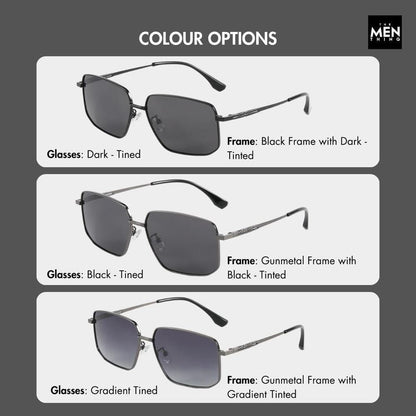 THE MEN THING Sunglasses J3292 - OBLIVION SHADE - HD Polarised Sunglasses for Men - UV400 Protection, Stainless Steel Frame - Dark Tinted