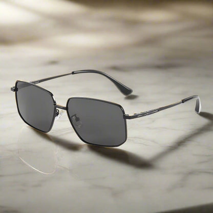 THE MEN THING Sunglasses J3292 - OBLIVION SHADE - HD Polarised Sunglasses for Men - UV400 Protection, Stainless Steel Frame - Dark Tinted