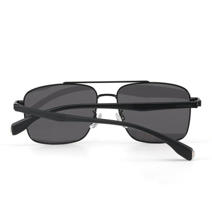 THE MEN THING Sunglasses J3293 - GLACIER LUXE - HD Polarised Sunglasses for Men - UV400 Protection, Stainless Steel Frame - Black Lenses