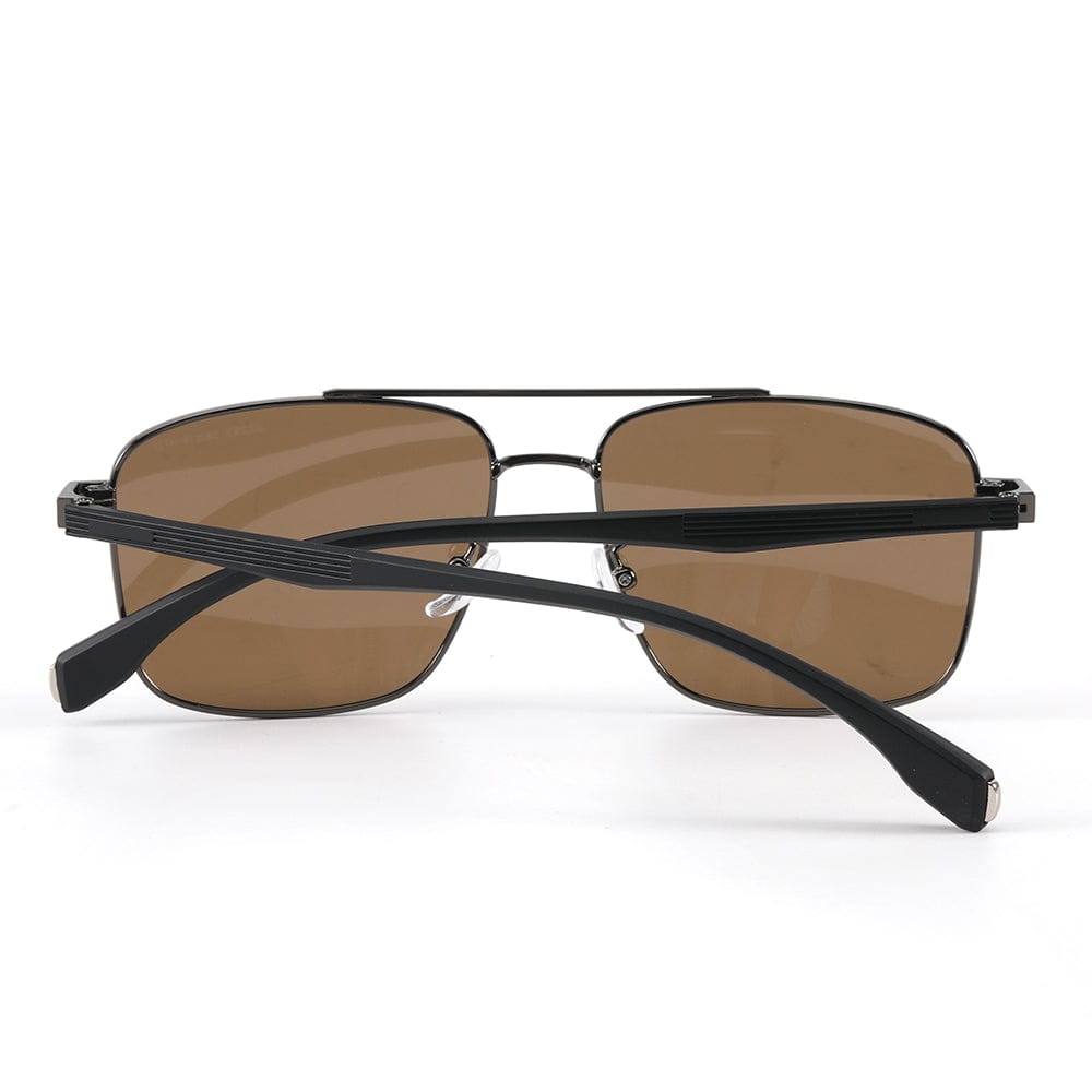 THE MEN THING Sunglasses J3293 - GLACIER LUXE - HD Polarised Sunglasses for Men - UV400 Protection, Stainless Steel Frame - Tea Lenses