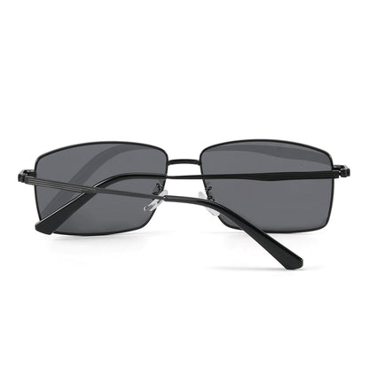 THE MEN THING Sunglasses J3298 - OBSIDIAN LUXE - HD Polarised Sunglasses for Men - UV400 Protection, Stainless Steel Frame - Black Grey Lenses
