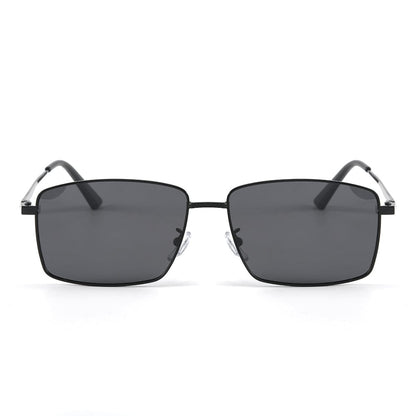 THE MEN THING Sunglasses J3298 - OBSIDIAN LUXE - HD Polarised Sunglasses for Men - UV400 Protection, Stainless Steel Frame - Black Grey Lenses