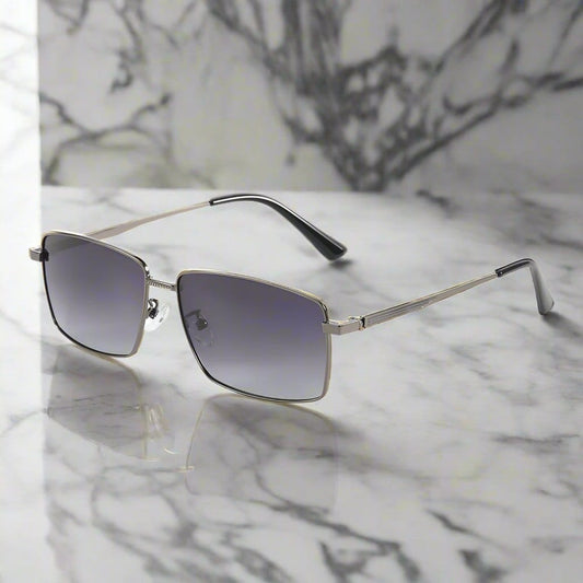 THE MEN THING Sunglasses J3298 - OBSIDIAN LUXE - HD Polarised Sunglasses for Men - UV400 Protection, Stainless Steel Frame - Gradient Grey Lenses
