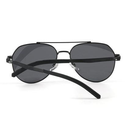 THE MEN THING Sunglasses J3332 - MYSTIC ARC - HD Polarised Sunglasses for Men - UV400 Protection, Stainless Steel Frame - Black Lens