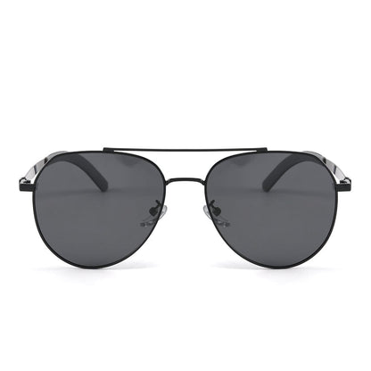 THE MEN THING Sunglasses J3332 - MYSTIC ARC - HD Polarised Sunglasses for Men - UV400 Protection, Stainless Steel Frame - Black Lens