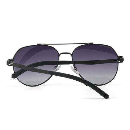 THE MEN THING Sunglasses J3332 - MYSTIC ARC - HD Polarised Sunglasses for Men - UV400 Protection, Stainless Steel Frame - Gradient Grey Lens