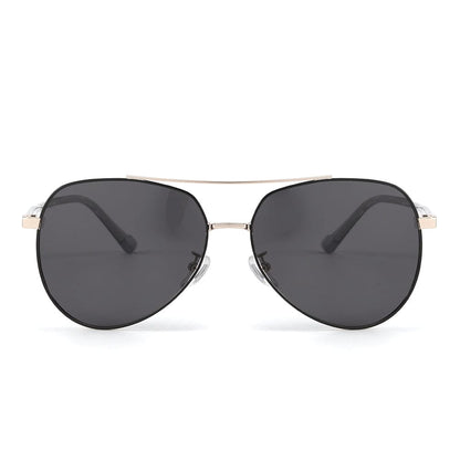 THE MEN THING Sunglasses J3335 - SUNLIT ELEGANCE - HD Polarised Sunglasses for Men - UV400 Protection, Stainless Steel Frame - Black-Gold Frame with Black Lens