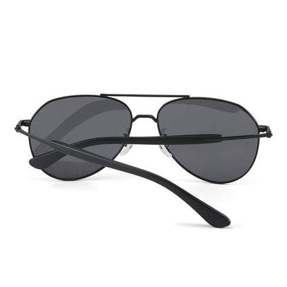 THE MEN THING Sunglasses J3338 - SLATE SOAR - HD Polarised Sunglasses for Men - UV400 Protection, Stainless Steel Frame - Black Frame with Black Lens