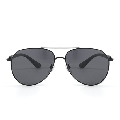 THE MEN THING Sunglasses J3338 - SLATE SOAR - HD Polarised Sunglasses for Men - UV400 Protection, Stainless Steel Frame - Black Frame with Black Lens