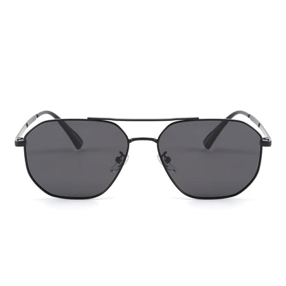 THE MEN THING Sunglasses J3347 - AMBER LUXE - HD Polarised Sunglasses for Men - UV400 Protection, Stainless Steel Frame - Black Frame with Black Lens