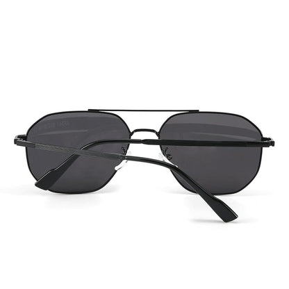 THE MEN THING Sunglasses J3347 - AMBER LUXE - HD Polarised Sunglasses for Men - UV400 Protection, Stainless Steel Frame - Black Frame with Black Lens