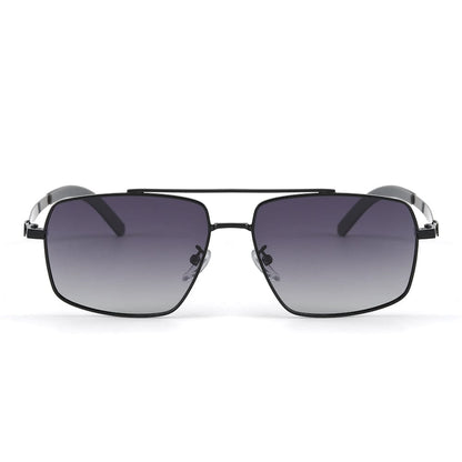 THE MEN THING Sunglasses J3348 - VORTEX SHADE - HD Polarised Sunglasses for Men - UV400 Protection, Stainless Steel Frame - Black Frame with Gradient Lens