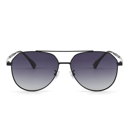 THE MEN THING Sunglasses J3352 - AETHER VISION - HD Polarised Sunglasses for Men - UV400 Protection, Stainless Steel Frame - Black Frame with Gradient Grey Lens