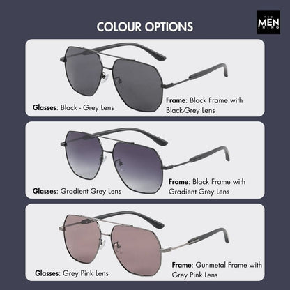 THE MEN THING Sunglasses J3354 - NOVA SHADE - HD Polarised Sunglasses for Men - UV400 Protection, Stainless Steel Frame - Black Frame with Black Lens