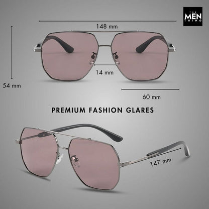 THE MEN THING Sunglasses J3354 - NOVA SHADE - HD Polarised Sunglasses for Men - UV400 Protection, Stainless Steel Frame - Black Frame with Black Lens