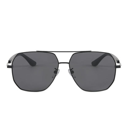 THE MEN THING Sunglasses J3354 - NOVA SHADE - HD Polarised Sunglasses for Men - UV400 Protection, Stainless Steel Frame - Black Frame with Black Lens