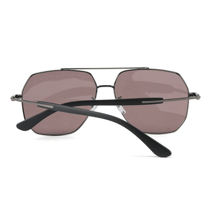 THE MEN THING Sunglasses J3354 - NOVA SHADE - HD Polarised Sunglasses for Men - UV400 Protection, Stainless Steel Frame - Gunmetal Frame with Grey Pink Lens