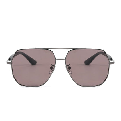 THE MEN THING Sunglasses J3354 - NOVA SHADE - HD Polarised Sunglasses for Men - UV400 Protection, Stainless Steel Frame - Gunmetal Frame with Grey Pink Lens