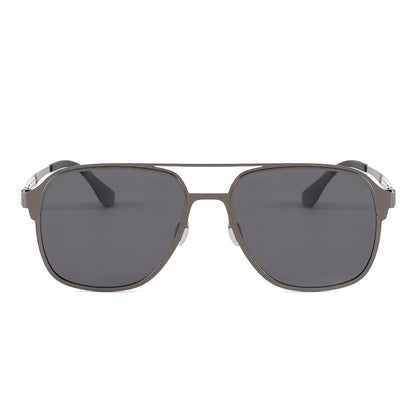 THE MEN THING Sunglasses J3362 -JETSETTER VISION - HD Polarised Sunglasses for Men - UV400 Protection, Stainless Steel Frame - Gunmetal Frame with Black Grey Lens